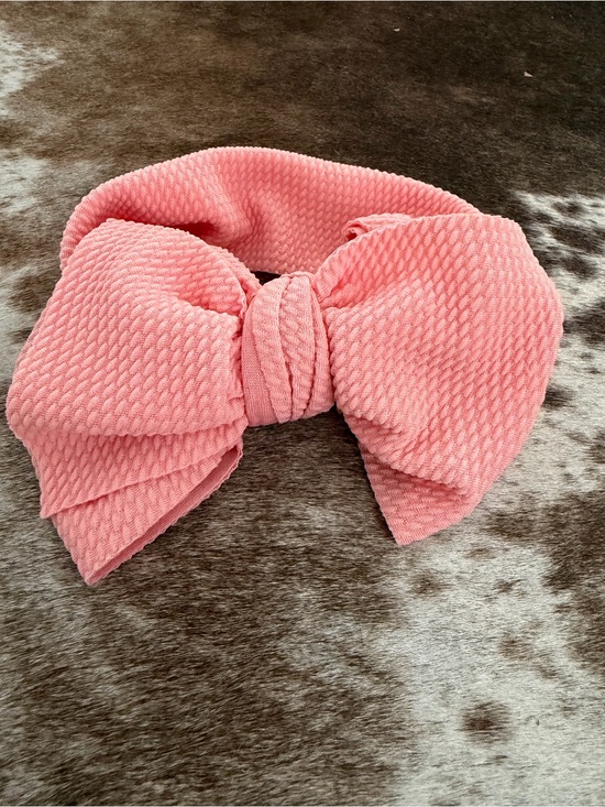 Other - Textured Pink Bow baby Headband